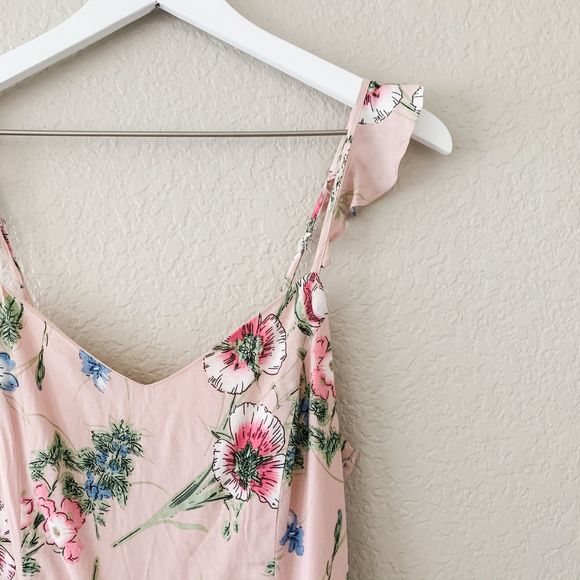 Daisy Shoppe Pink Floral Tank Romper Jumpsuit M - Picture 2 of 6